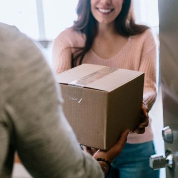 Woman receiving package