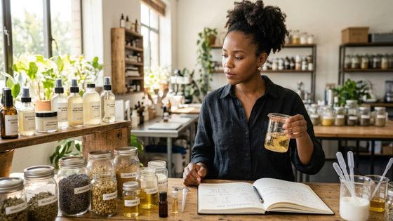 Entrepreneur weighing custom formulation and private label options.