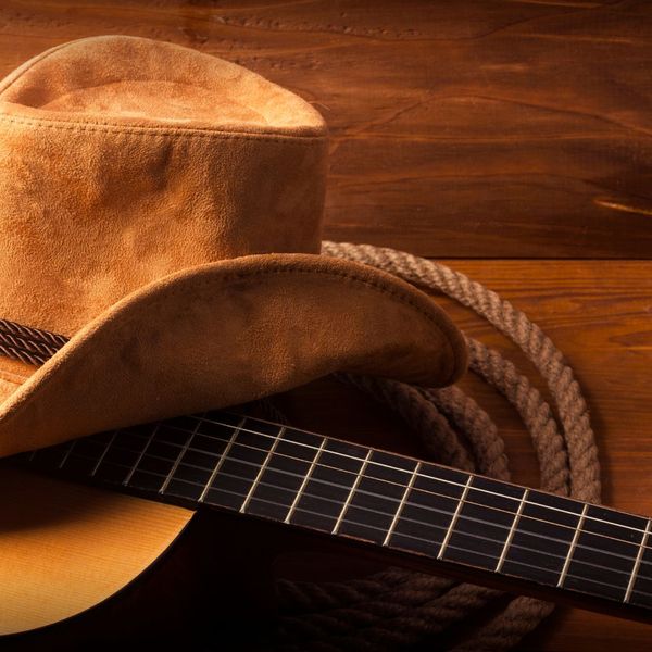 cowboy hat and guitar