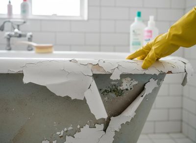 Chipped and Peeling Bathtub with Mold