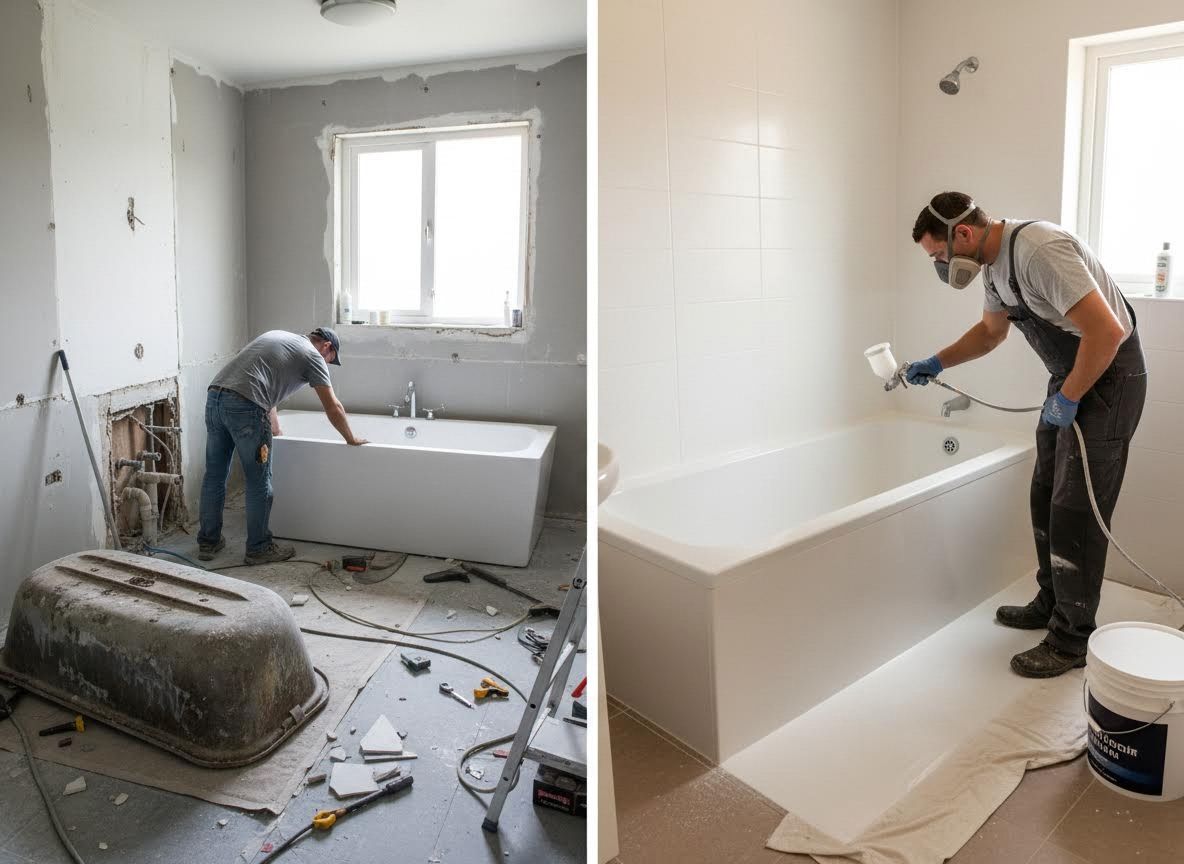 Bathroom Bathtub Refinishing Before and After