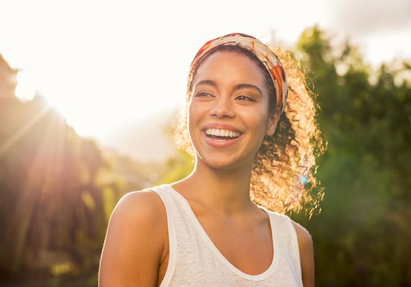 woman smiling