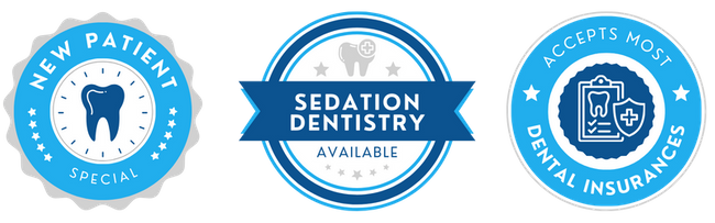 New Patient Special, Sedation Dentistry Available, Accepts Most Dental Insurances