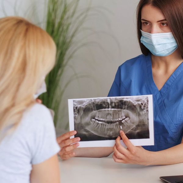 orthodontist with xray