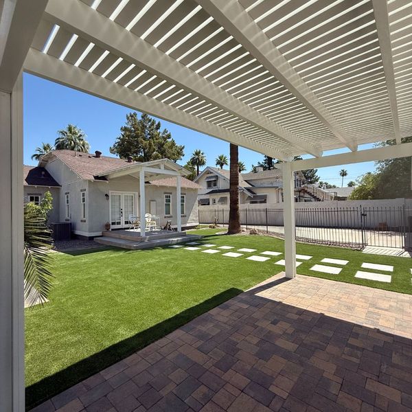 Pergola over a backyard area