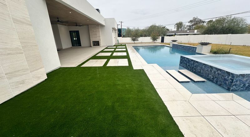 Backyard pool and hardscape 