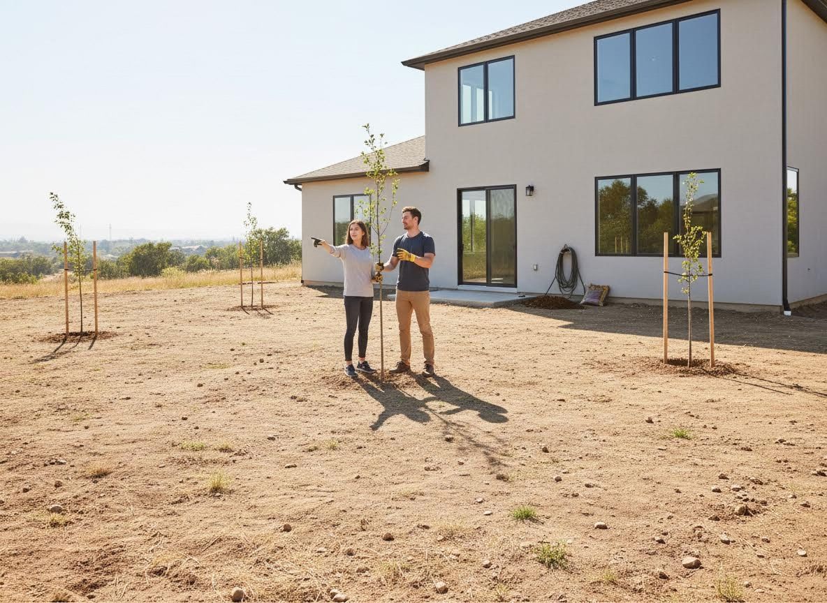 Couple Landscaping New Home Backyard