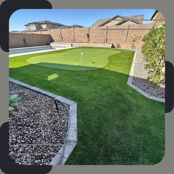 artificial grass with putting green