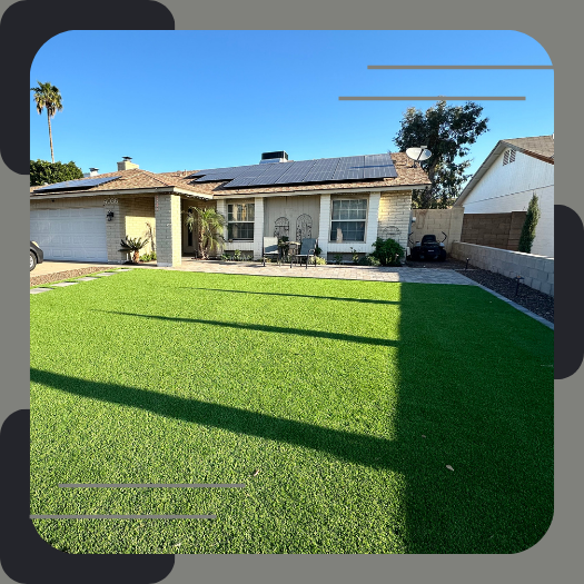 Front yard with artificial turf