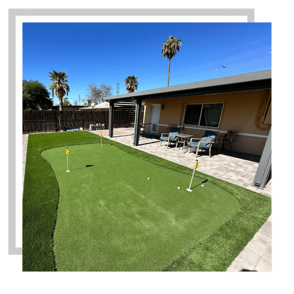 putting green in backyard