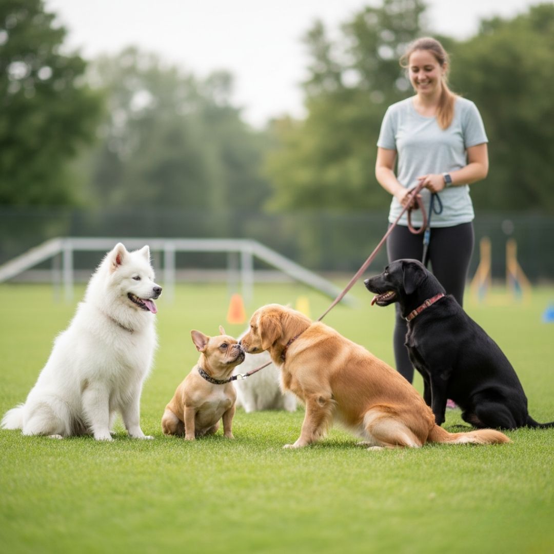 dogs smelling each other's noses 
