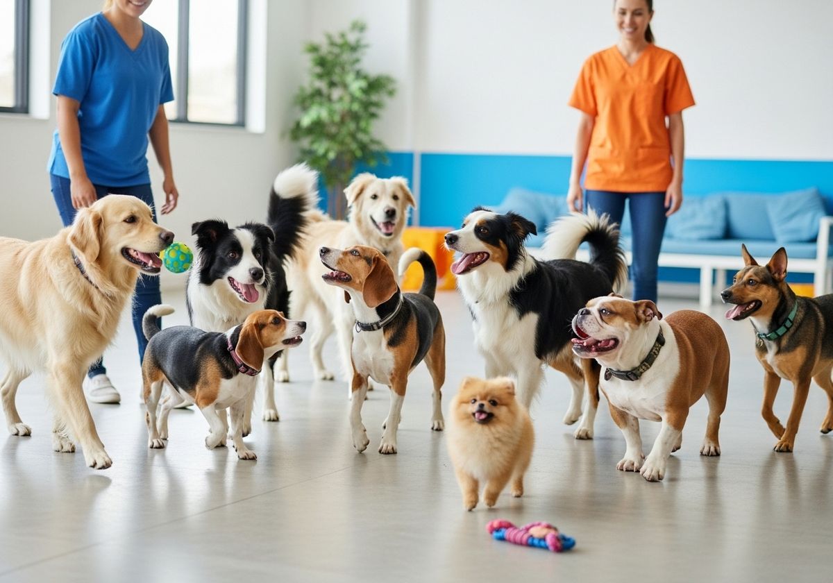 Playful Dogs at Daycare