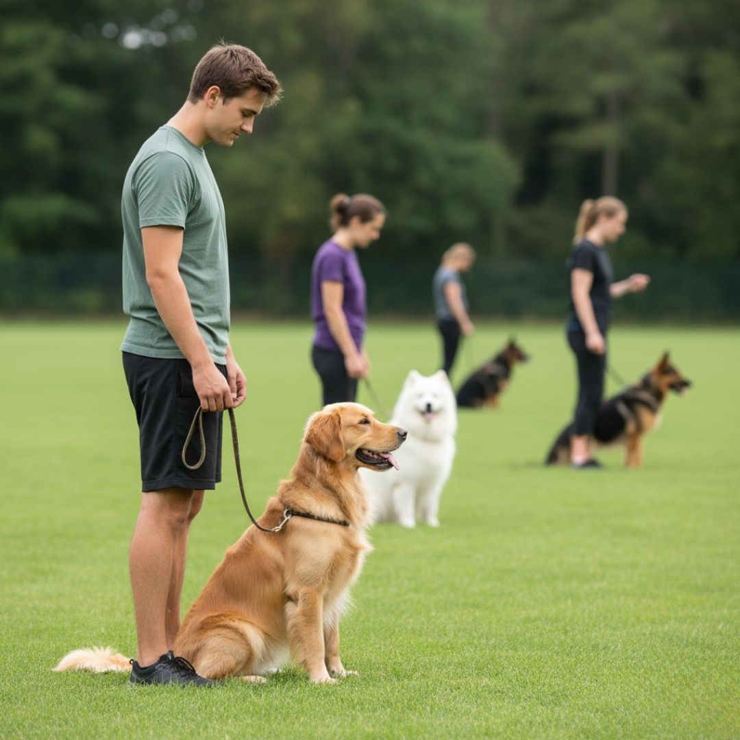 dogs sitting in a row
