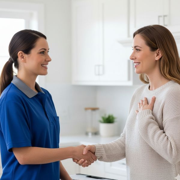 Shaking Hands with Technician Shaking Hands with Technician
