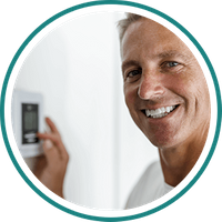 Cool guy, cool smile, cool house.