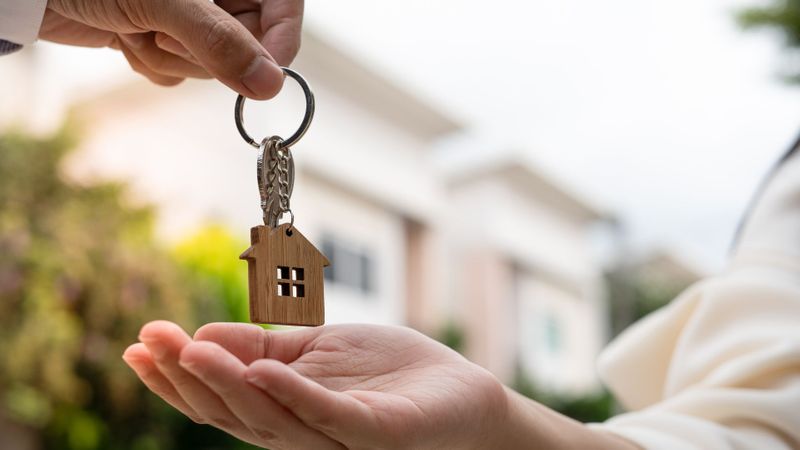 new homeowner getting the key