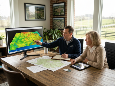 Land Planning Meeting with 3D Topographical Map