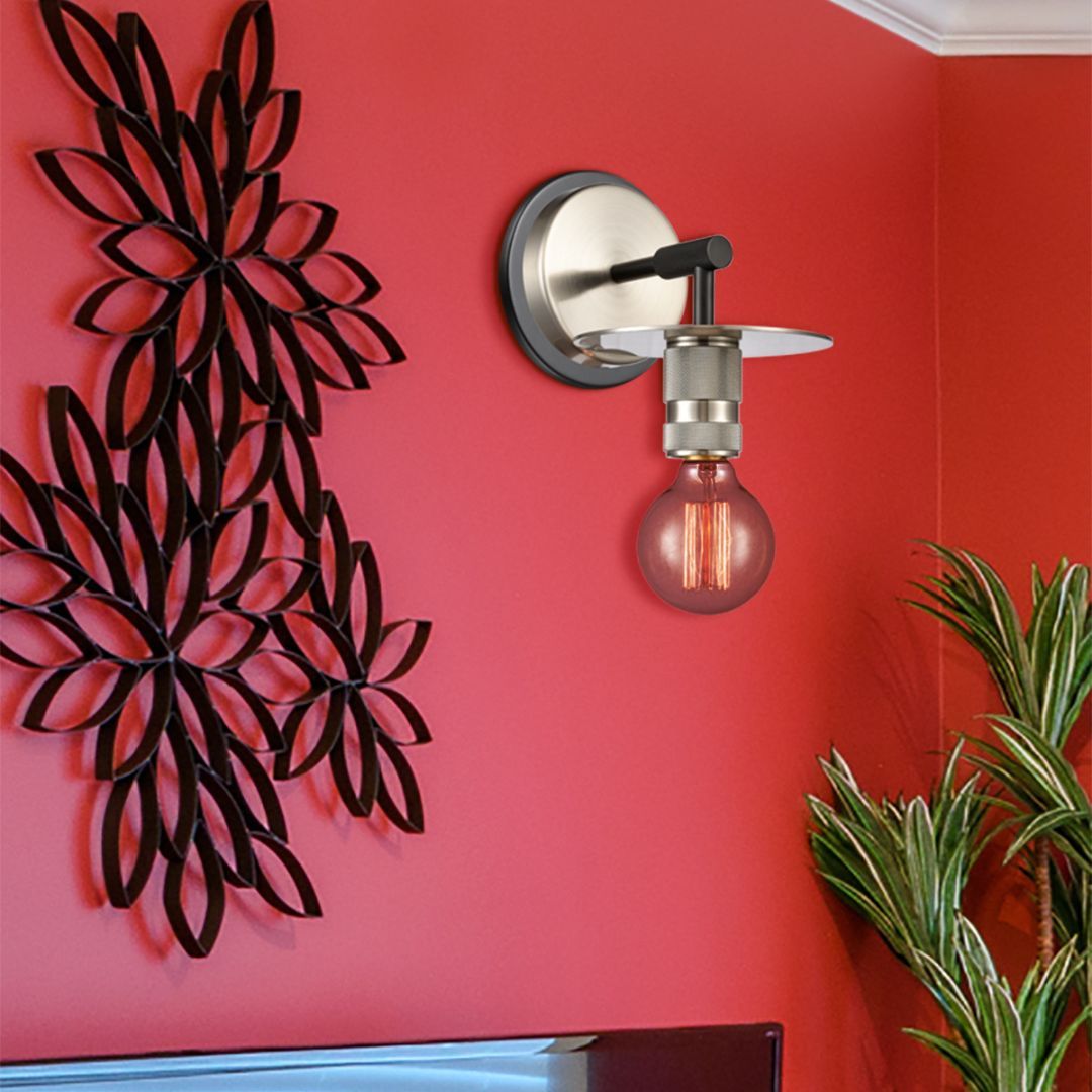 sconce on bright colored wall sconce on bright colored wall
