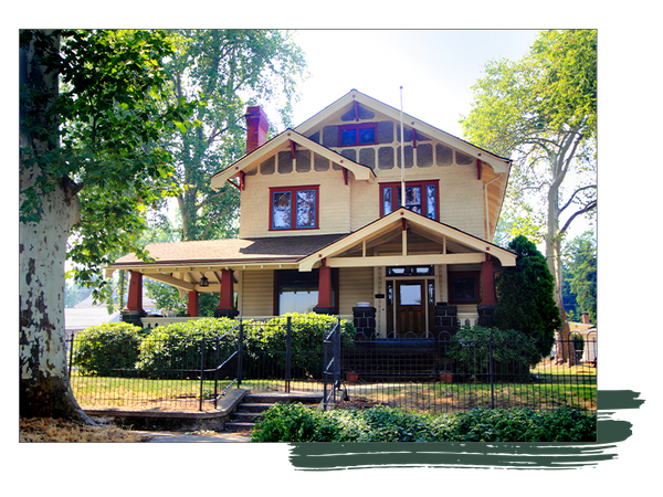 historical home with fresh paint