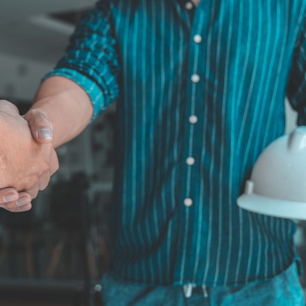 Contractor shaking hands