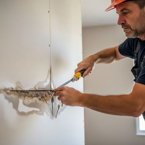 removing water damage on drywall