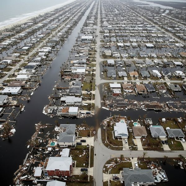 arial view of flooding arial view of flooding