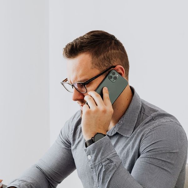 A man talking on the phone