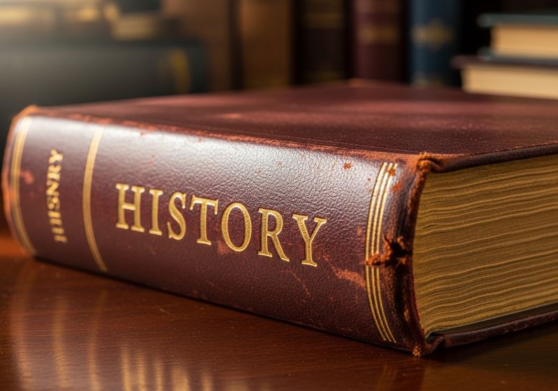 closeup of a book that says history