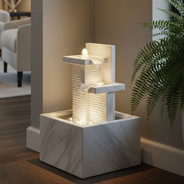an indoor water fountain