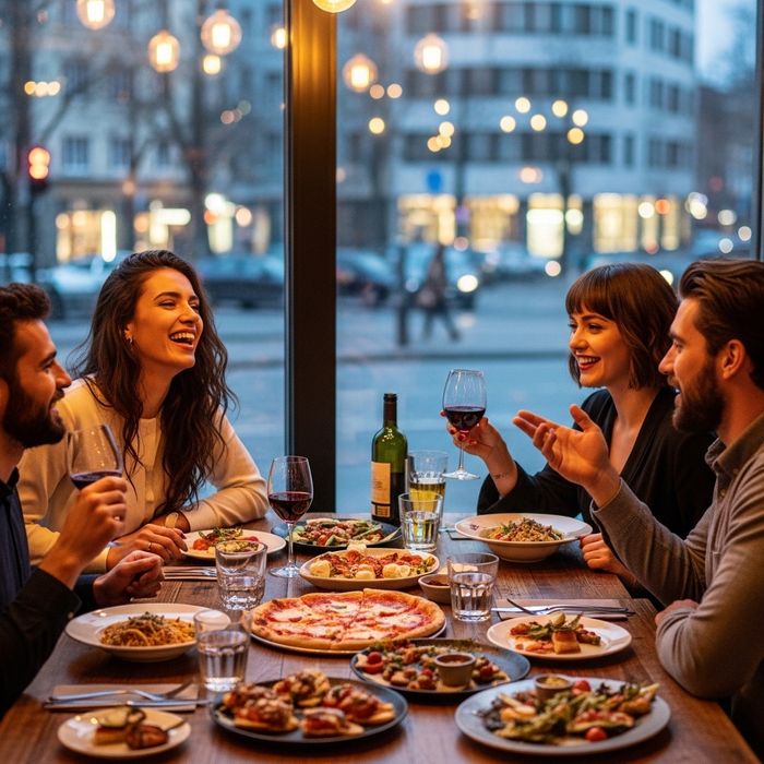 friends enjoying a meal