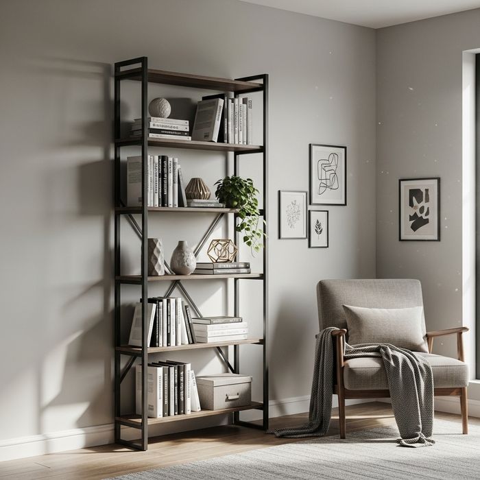 bookshelf in an apartment