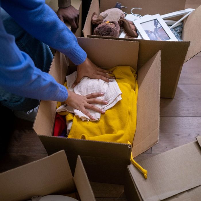 going through boxes