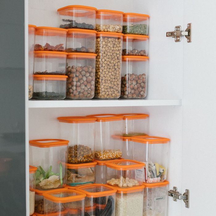 clear containers with food in them