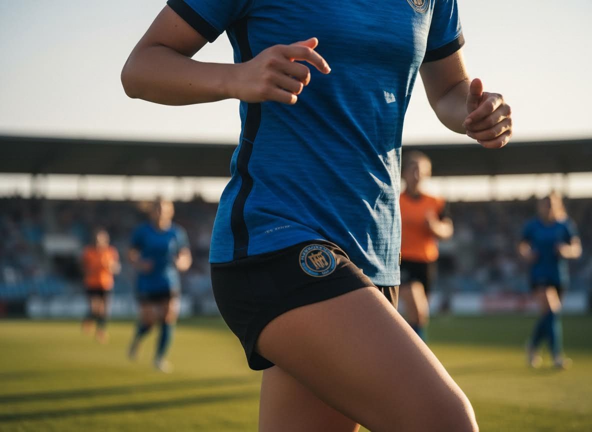 Female Soccer Player Running on Field