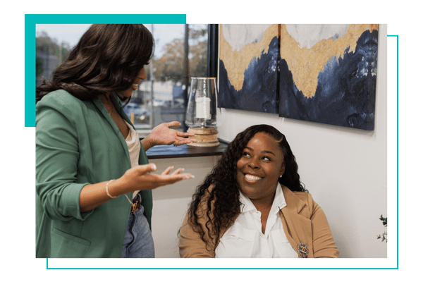 therapist providing feedback for another therapist