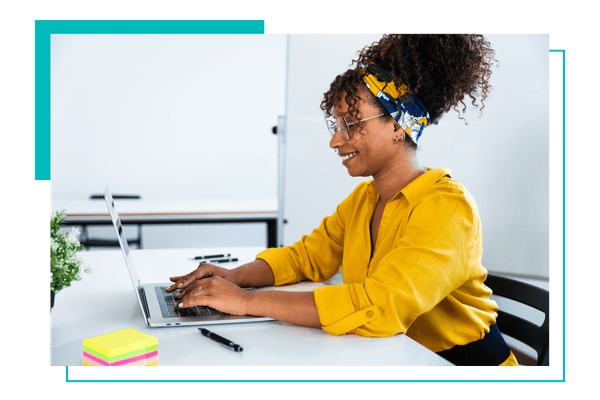 woman on a laptop for virtual therapy