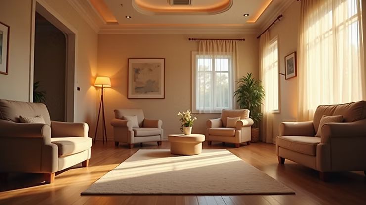 A welcoming therapy space designed for comfort and safety