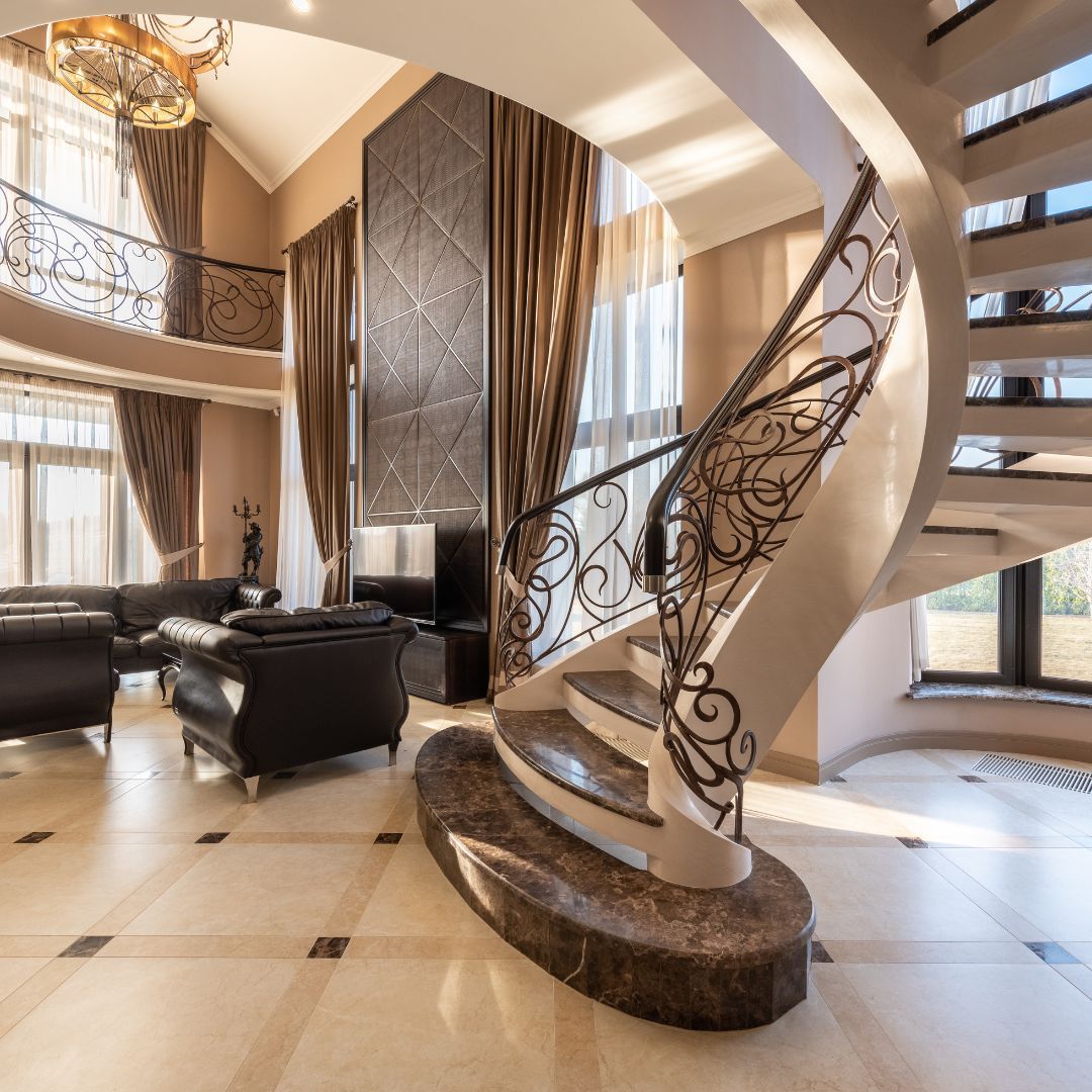 neat luxury spiral staircase