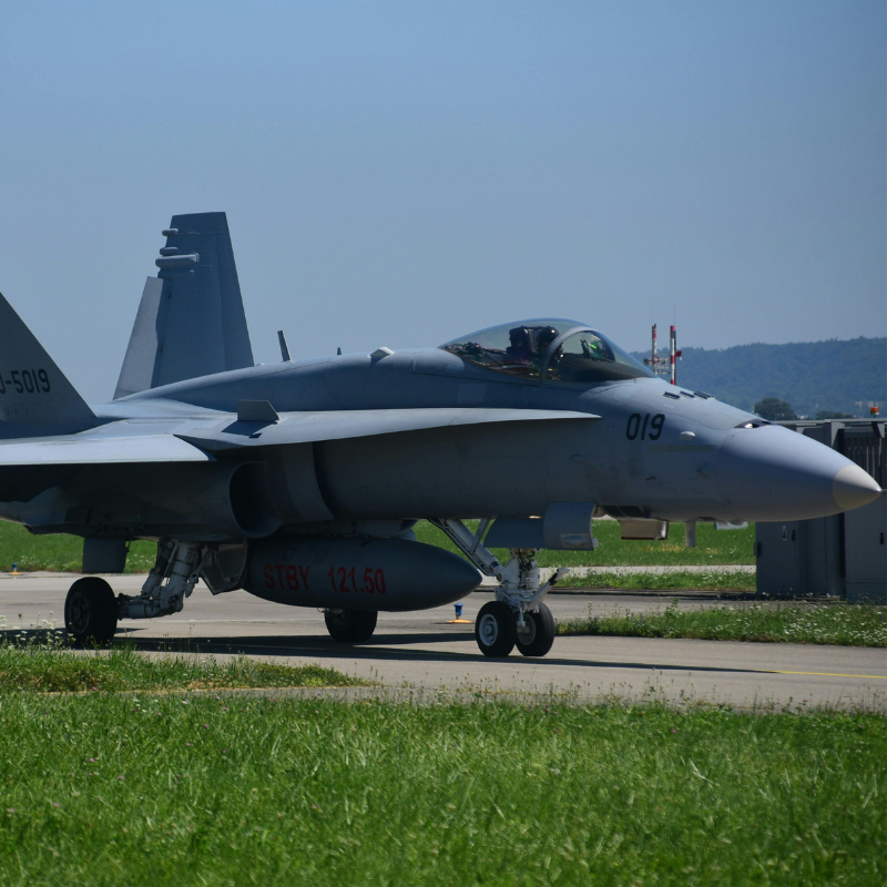 Fighter jet on runway Air Force