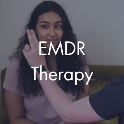 young woman doing EMDR therapy