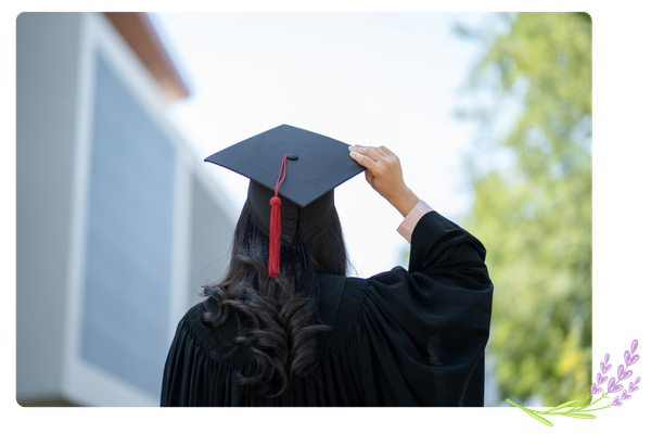 woman with graduation cap on 