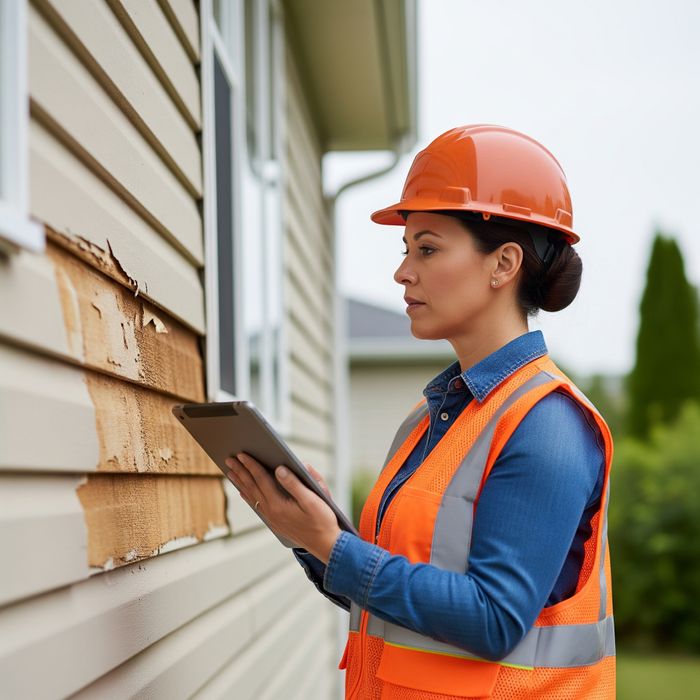 A Pro-Klean technician performing a safety assessment on a storm-damaged property. Rapid Action Plan for Wind and Storm1.jpeg