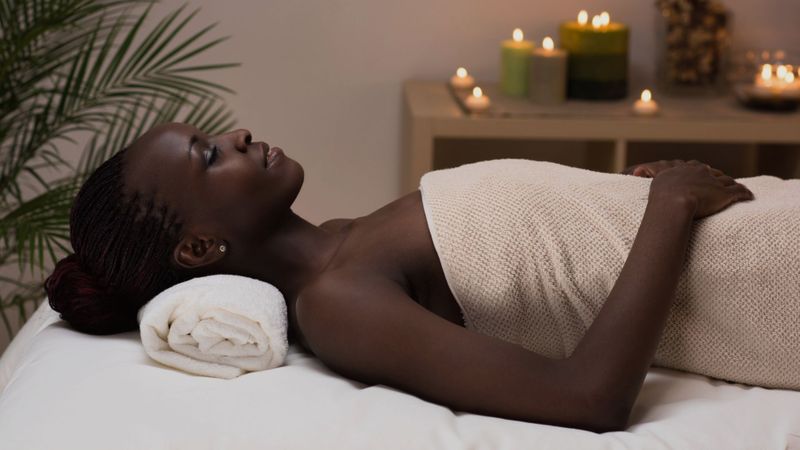 woman relaxing on massage table