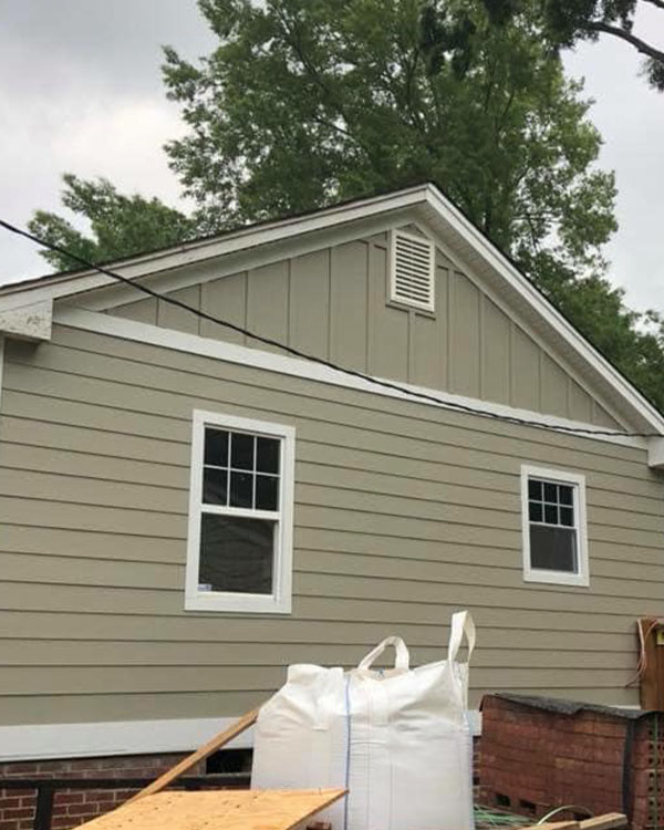 Siding on home