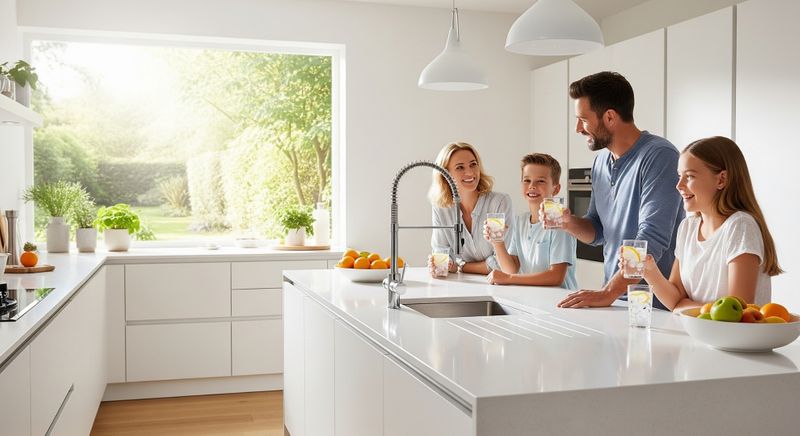 Family drinking water with Lemon