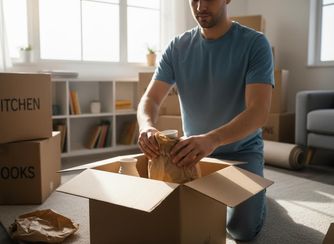 person packing boxes person packing boxes