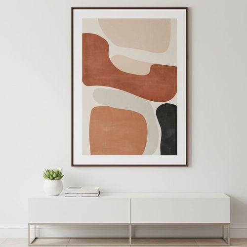 Large, high-hung abstract art piece Large, high-hung abstract art piece