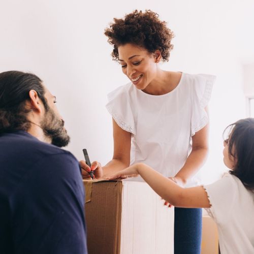 family labeling boxes