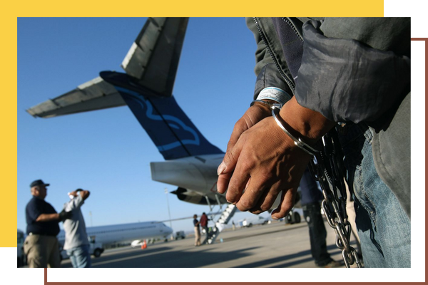 image of a person being deported