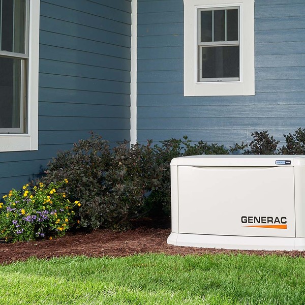 Generator in the yard of a house